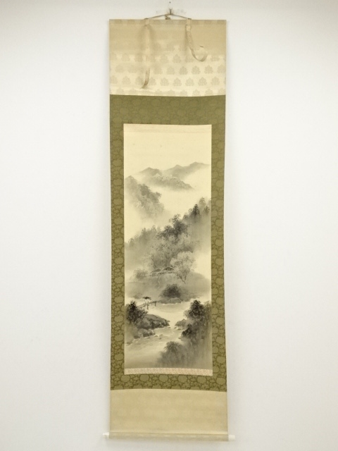 JAPANESE HANGING SCROLL / HAND PAINTED / LANDSCAPE